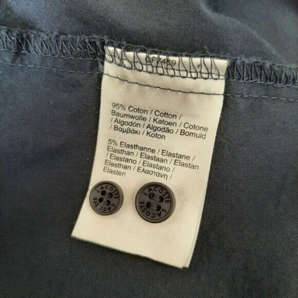 LACOSTE Classic Button Down Shirt Navy Blue Sz L - Picture 8 of 9